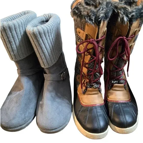 Bulk Men’s Women’s Snow Boots Shoe Lot of 9 Name Brand Wholesale Reseller ROI - Picture 2 of 11